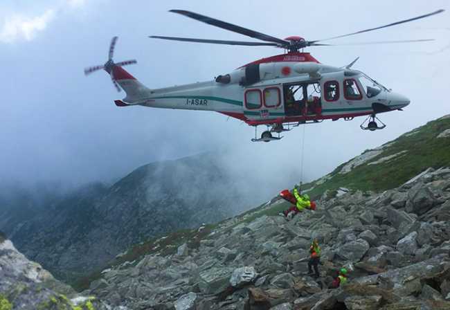 elicottero 118 verricello pietraia