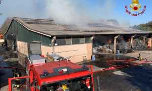 vigili del fuoco incendio fienile